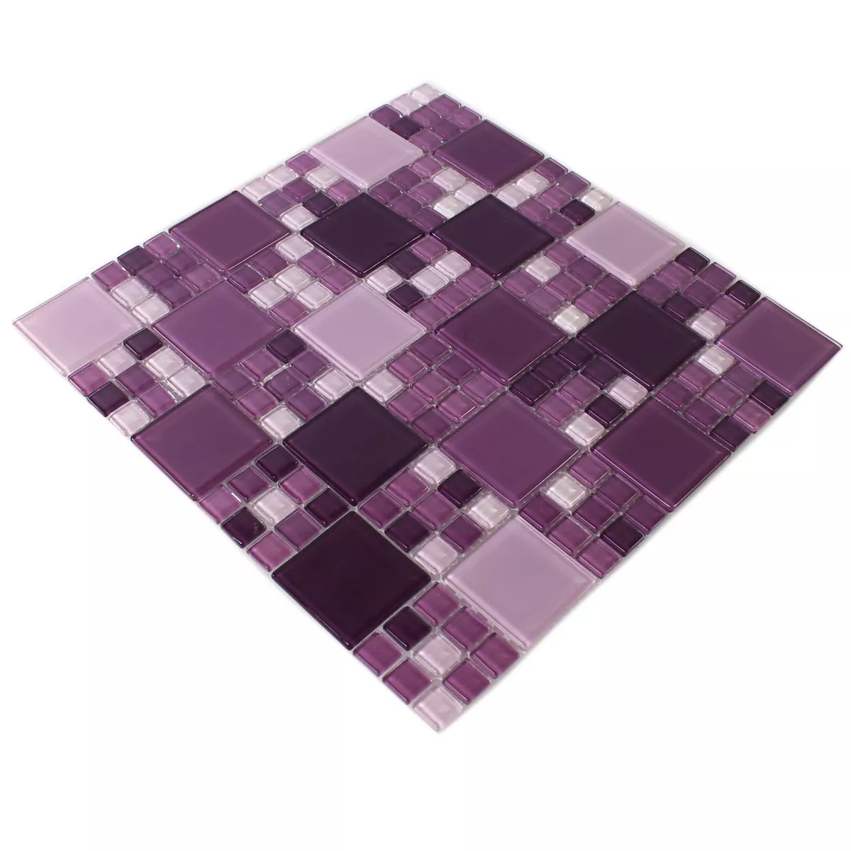 Prøve Glasmosaik Fliser Purple Mix