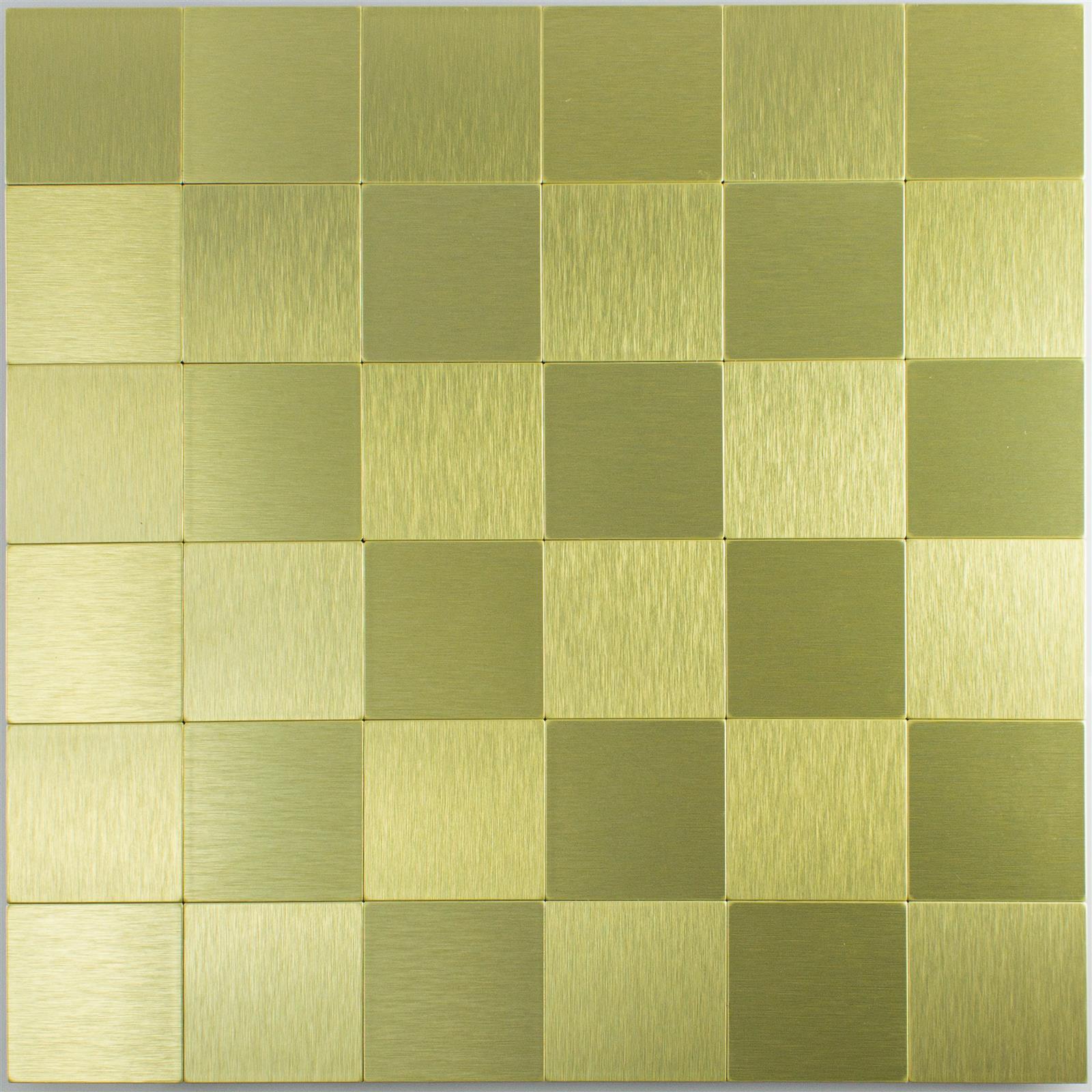 Mosaik Fliser Metal Selvklæbende Vryburg Guld Firkant 48
