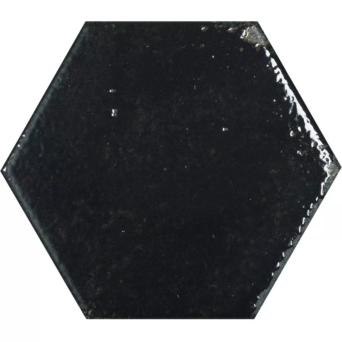 Prøve Vægfliser Lara Strålende Bølgepap 13x15cm Hexagon Sort