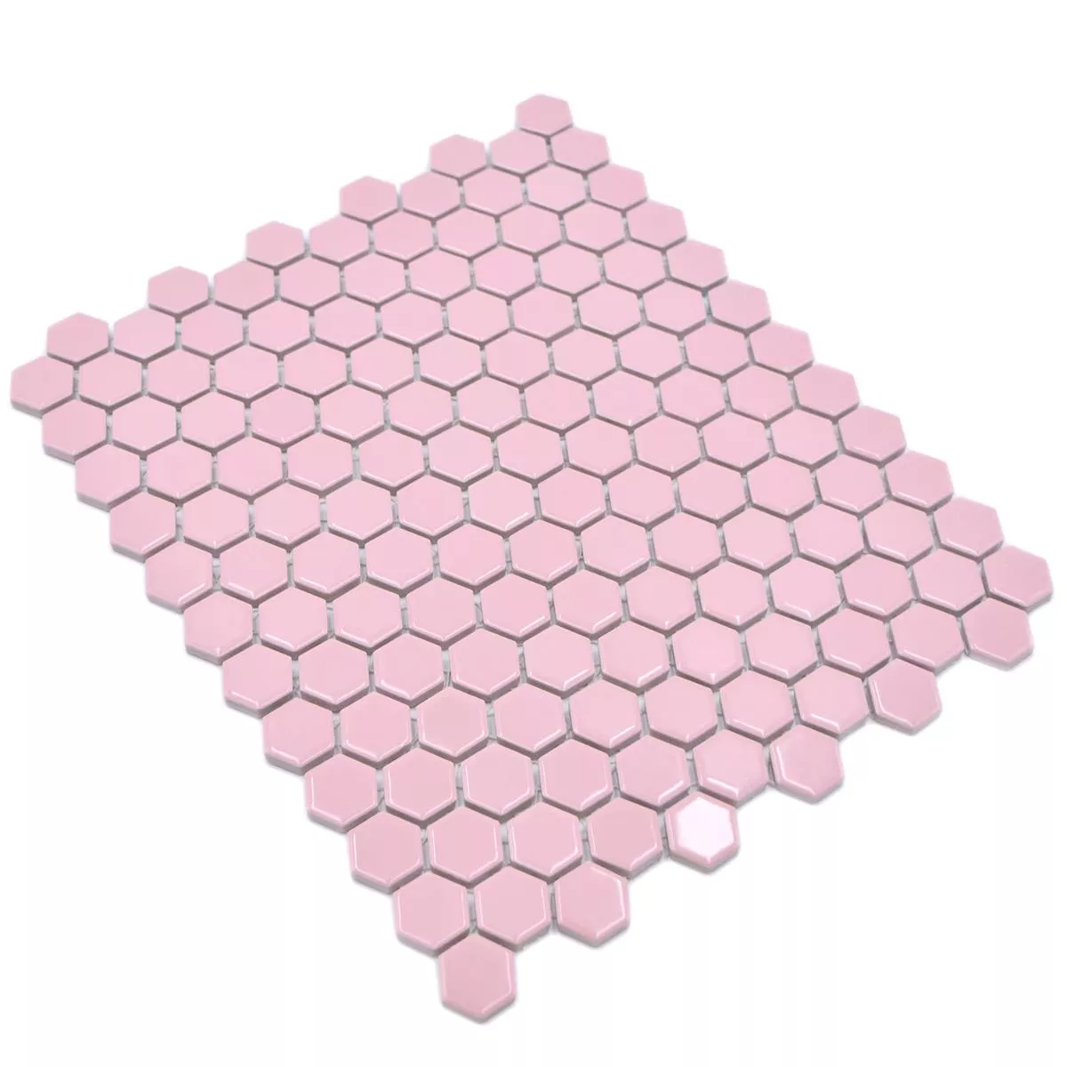 Prøve fra Keramikmosaik Salomon Hexagon Rosa H23