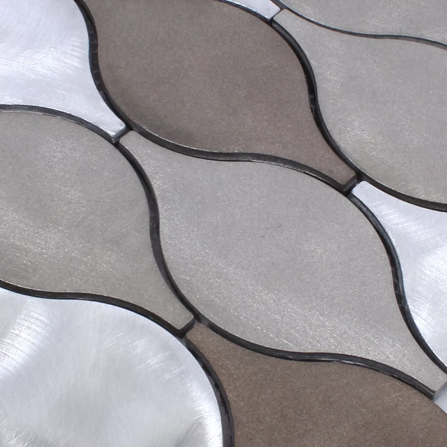 Prøve Mosaik Fliser Aluminium Beverly Brun Sølv