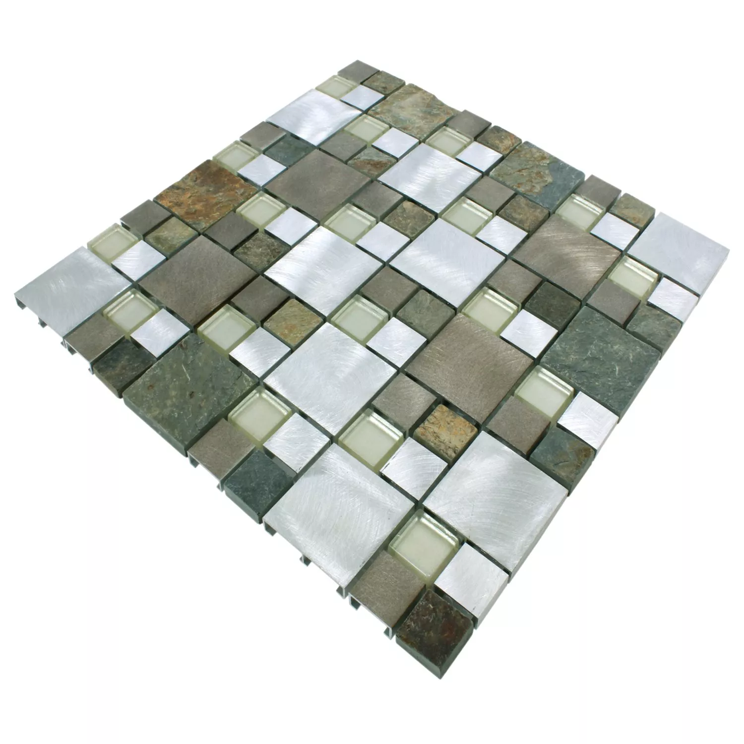 Prøve Mosaik Fliser Natursten Glas Aluminium Banzai
