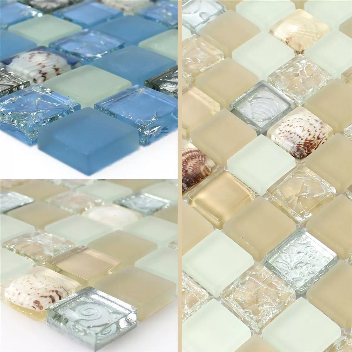 Mosaik Fliser Glas Shell