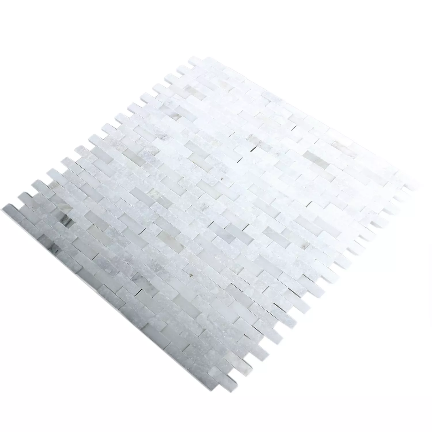 Mosaik Fliser Marmor Sirocco Hvid 3D