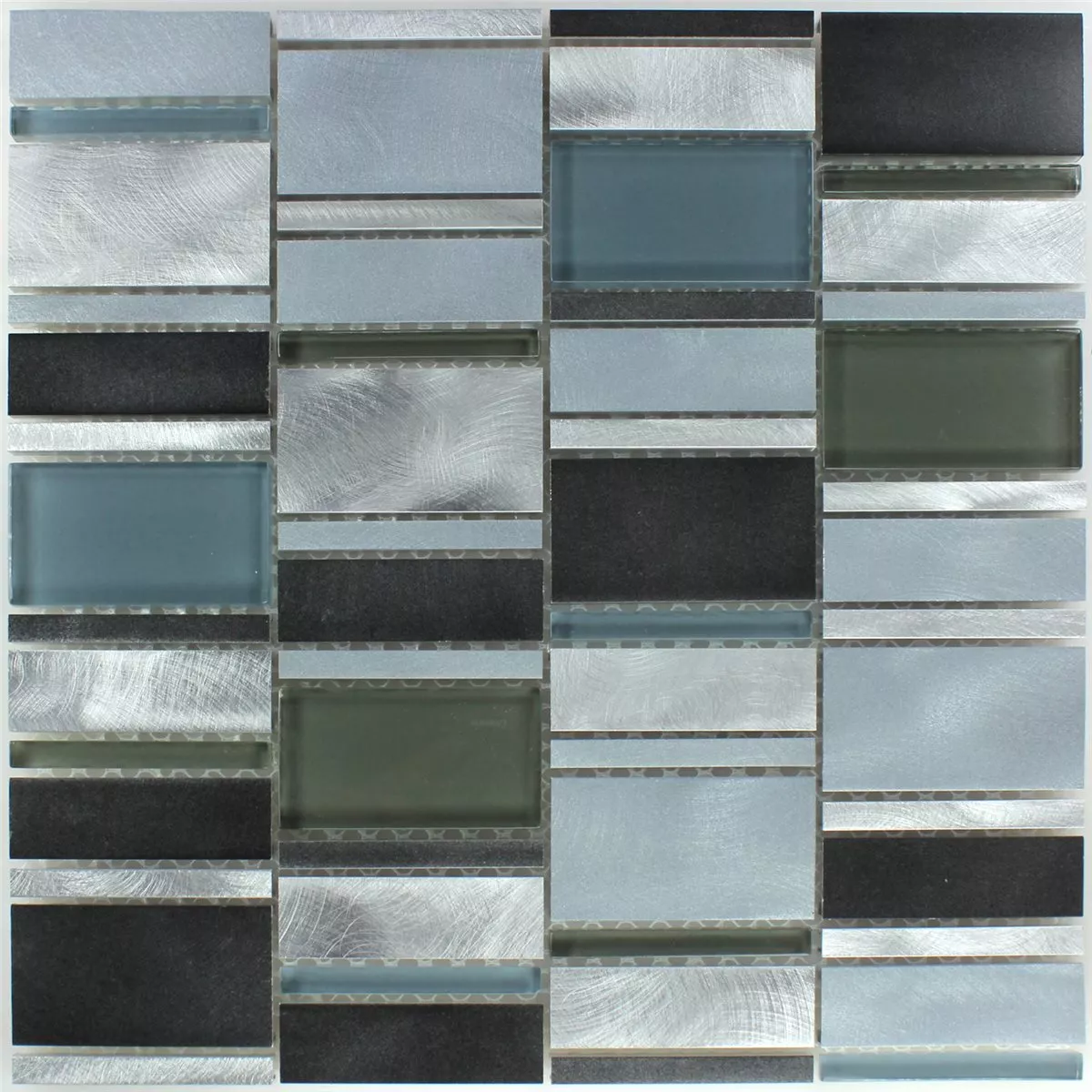 Aluminium Glasmosaik Fliser Blå Mix