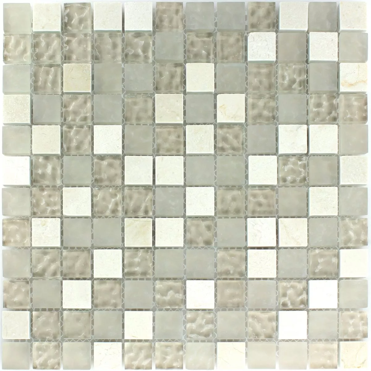 Prøve Mosaik Fliser Glas Marmor Barbuda Creme
