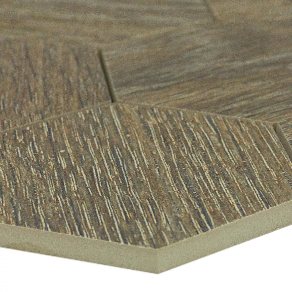 Porcellanato Mosaik Fliser Hexagon Straubing Brun