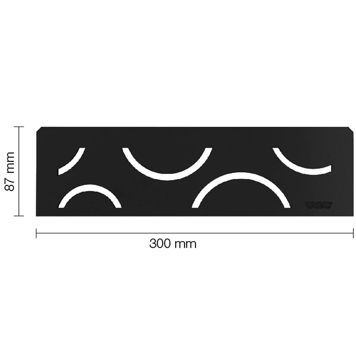 Nichevæghylde Schlüter rektangel 30x8,7cm Curve Graphite