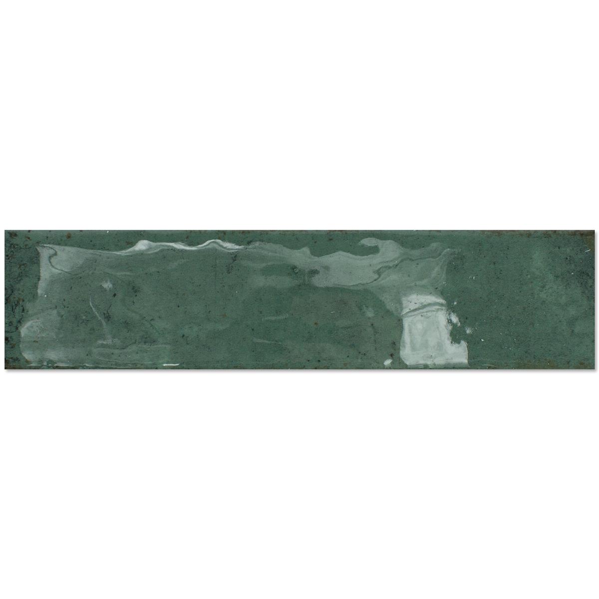 Vægfliser Kiowa Strålende Bølgepap 6x25cm Grøn