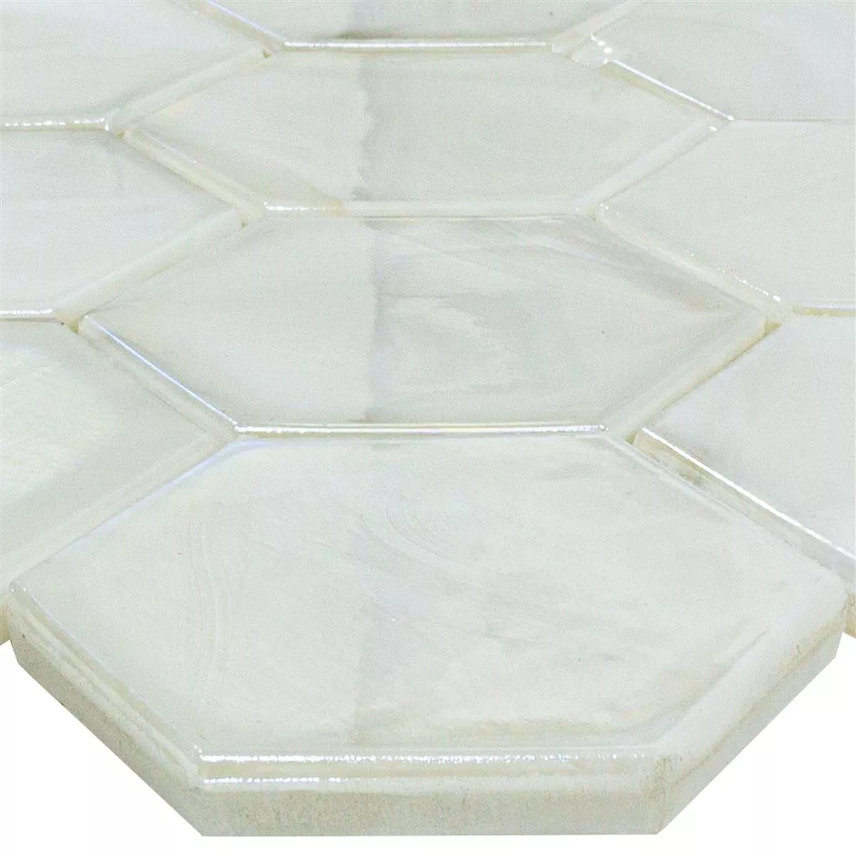 Glasmosaik Fliser Andalucia Hexagon Hvid Glasmosaik Fliser Andalucia Hexagon Hvid