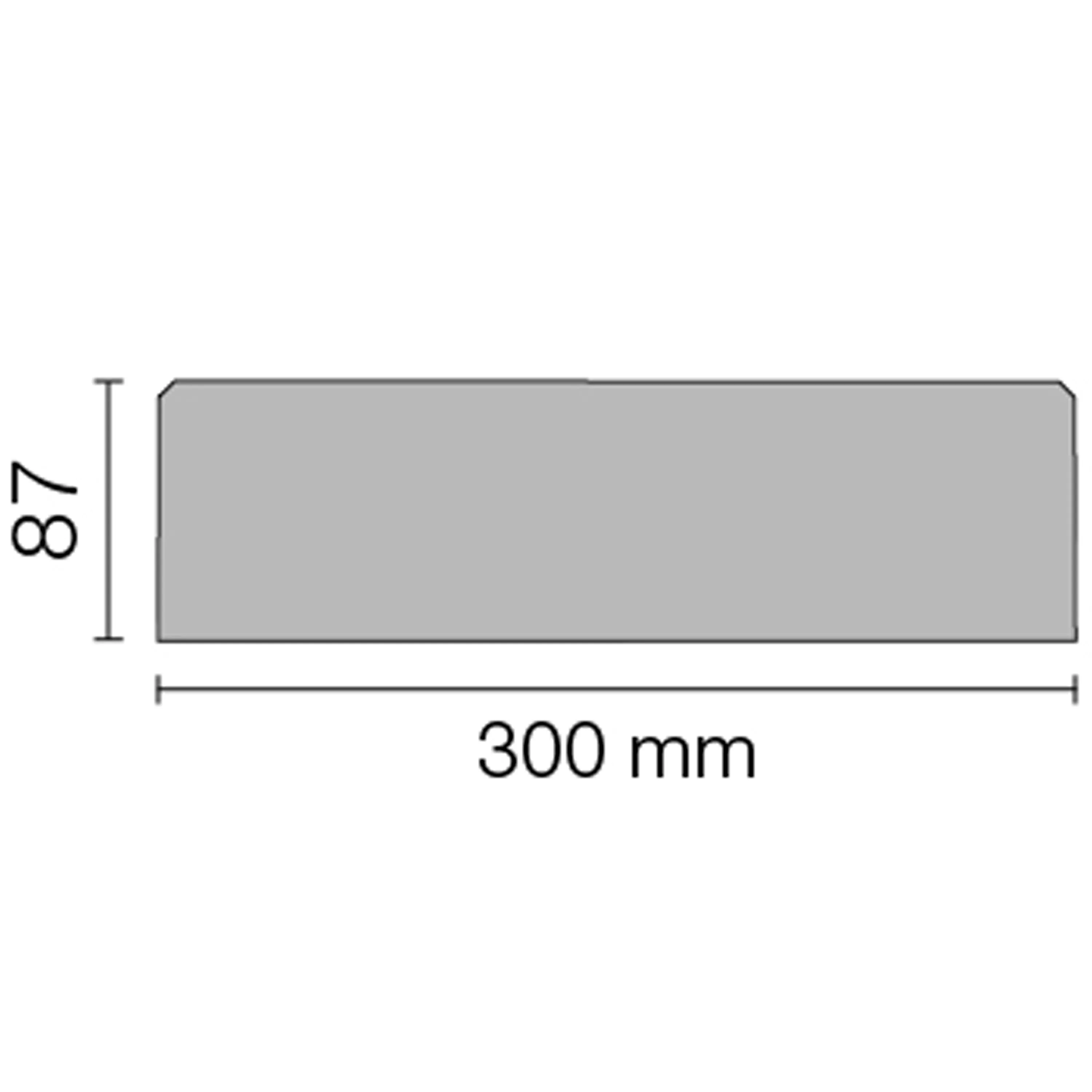 Nichevæghylde Schlüter rektangel 30x8,7cm buet elfenben