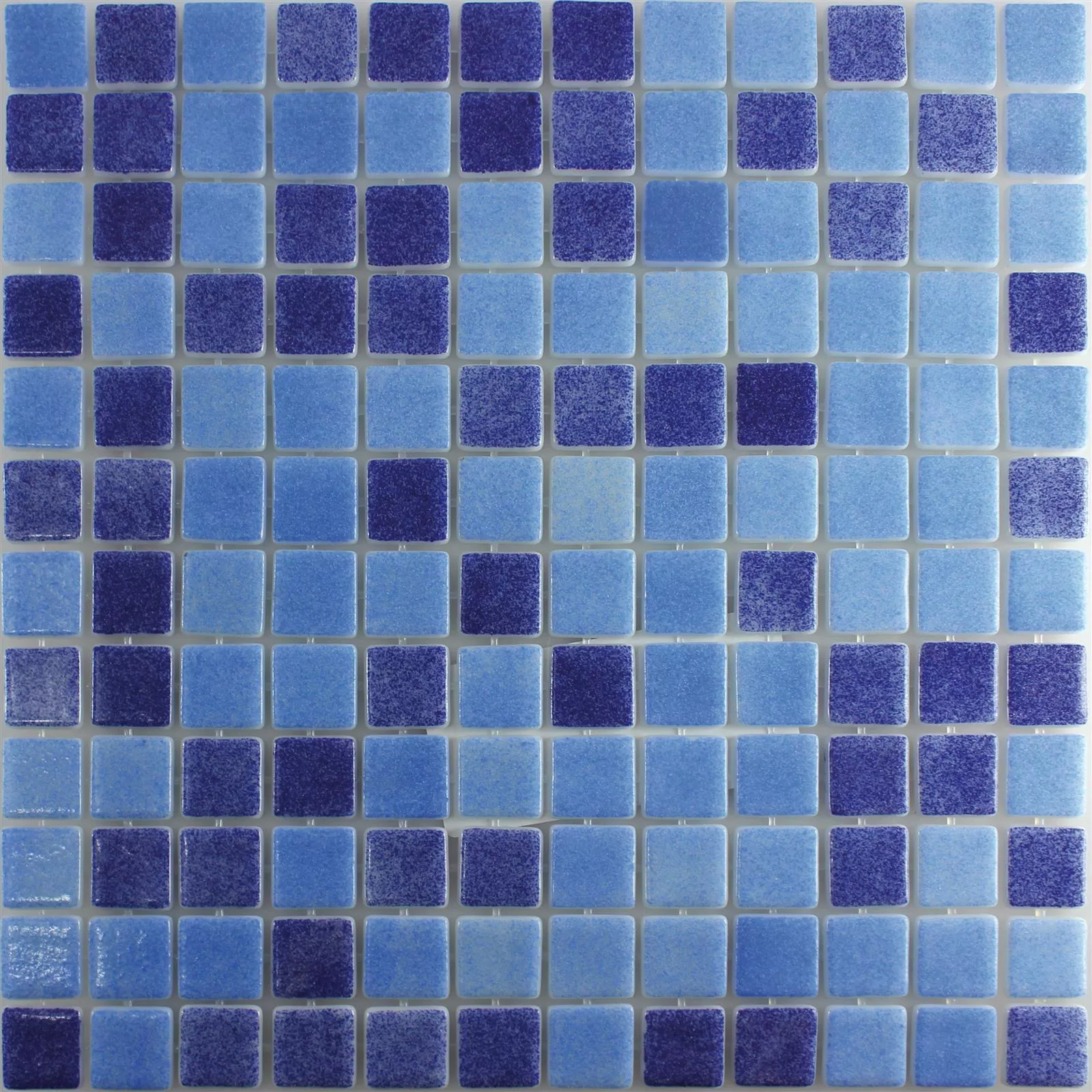 Prøve Glas Swimmingpool Mosaik Lagune R11C Blå Mix