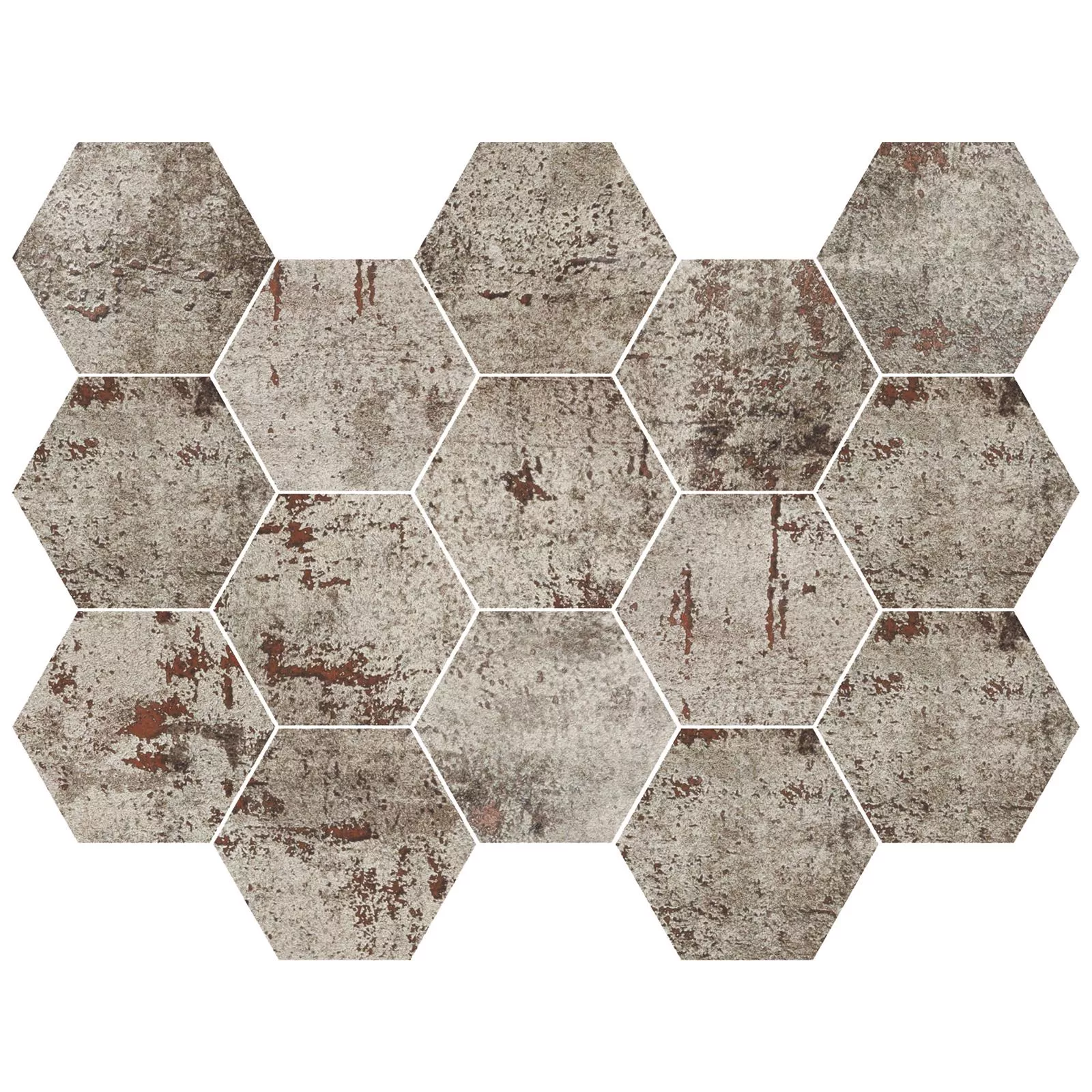 Mosaik Fliser Phantom Sølv Hexagon Lappato