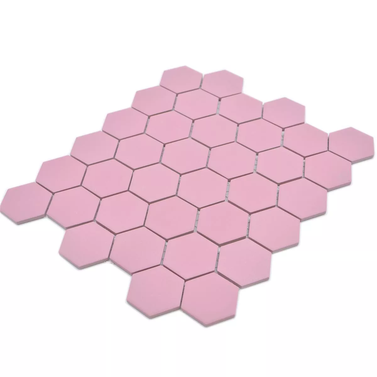 Prøve Keramikmosaik Bismarck R10B Hexagon Rosa H51