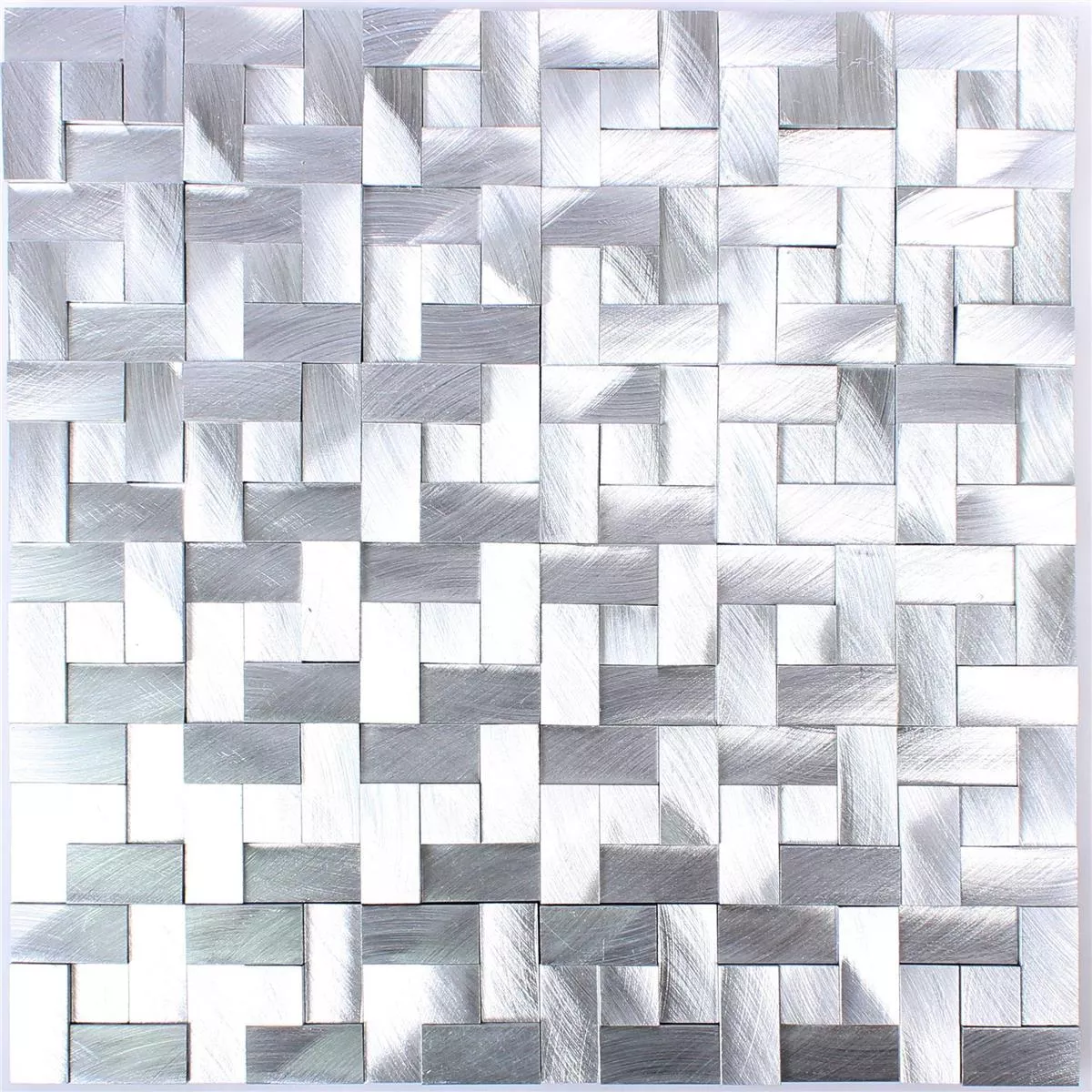 Prøve Mosaik Fliser Aluminium Metal Elvis D Sølv