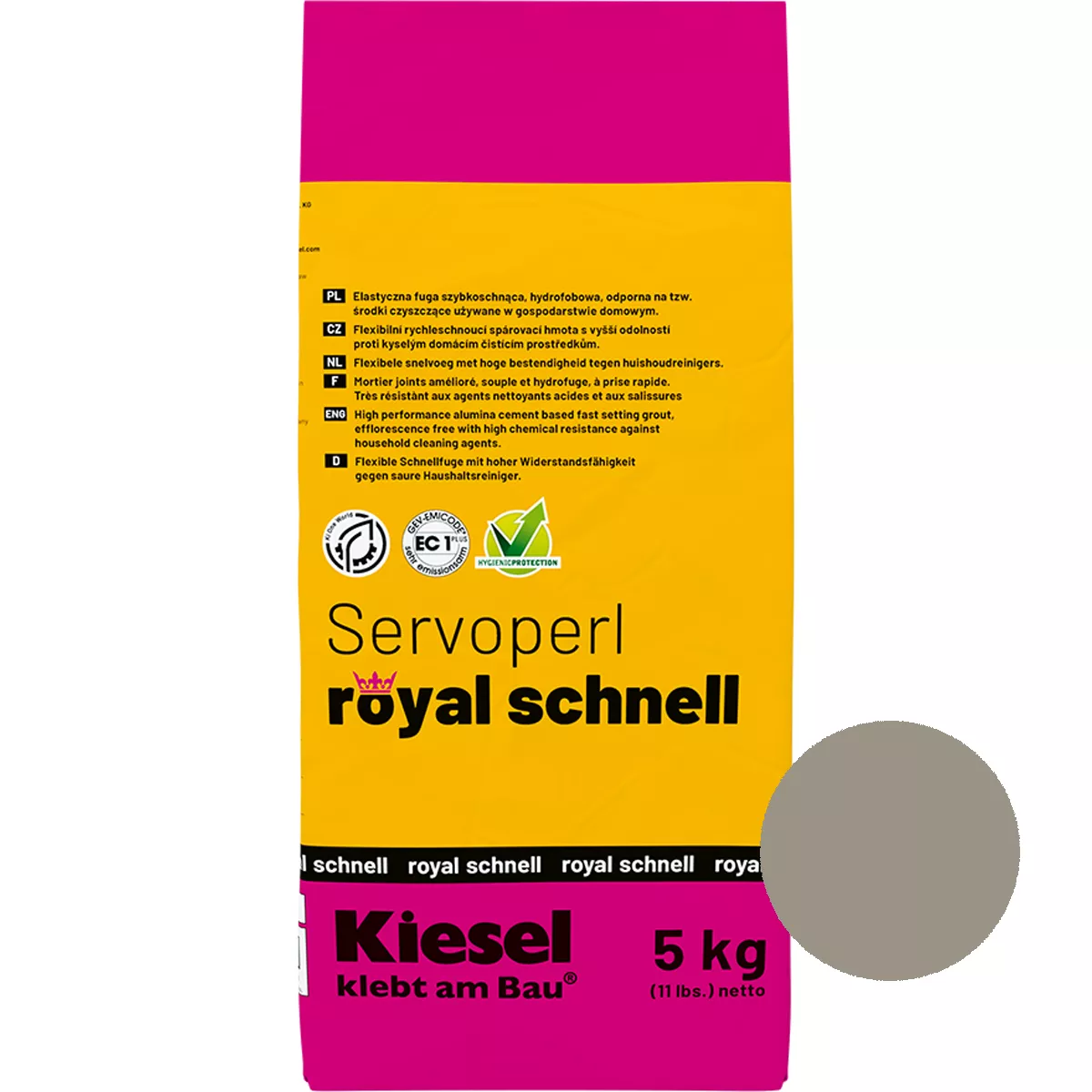 Fugemasse Servoperl Royal Quick Stone Grå 5 kg