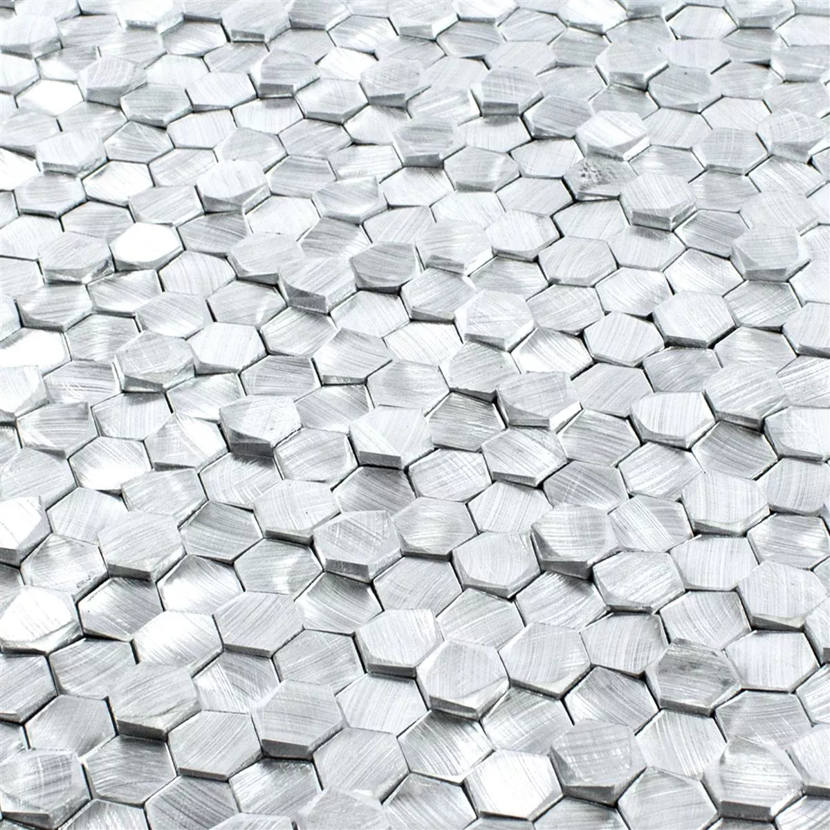 Aluminium Metal Mosaik Fliser McAllen Sølv