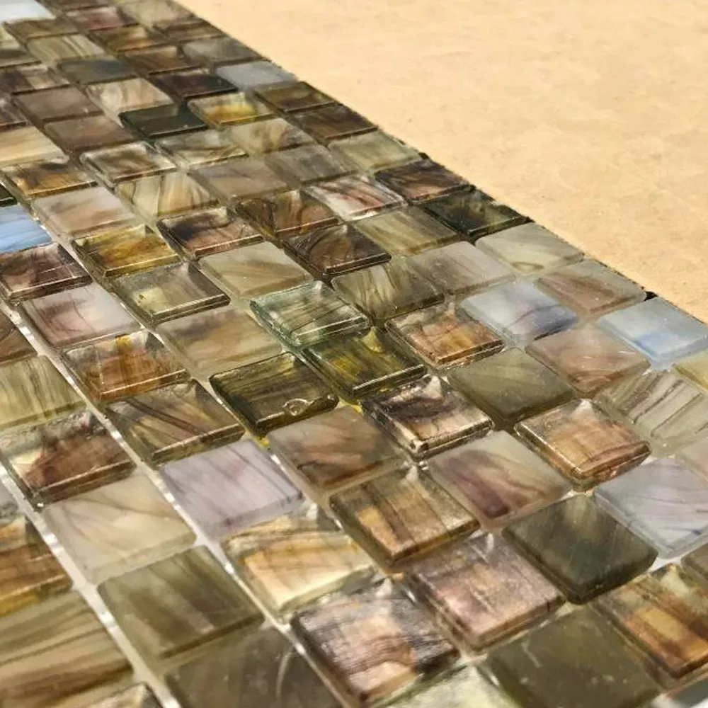 Prøve Glas Swimmingpool Mosaik Fliser Pergamon Brun