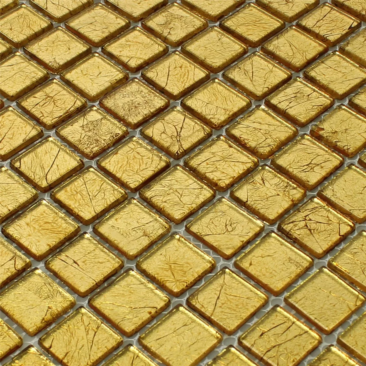 Prøve Glasmosaik Fliser Krystal Guld Struktur