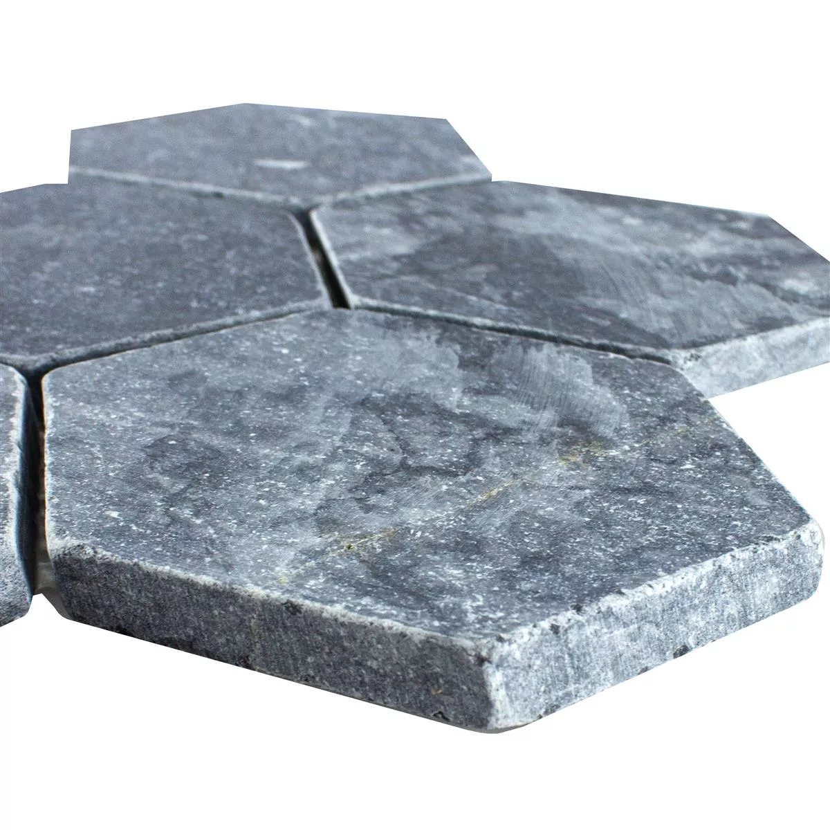 Marmor Natursten Mosaik Fliser Maracay Sekskant Nero