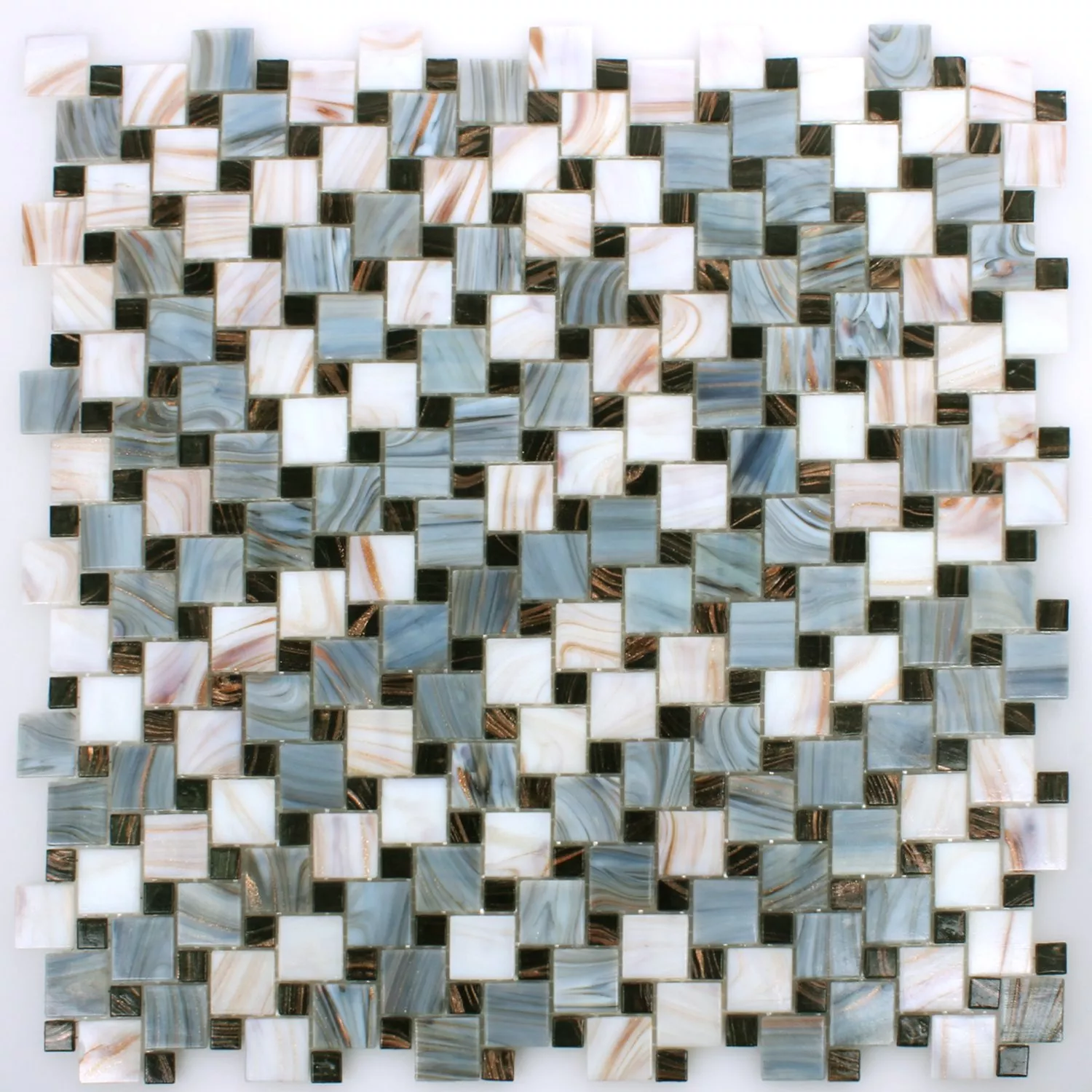 Prøve Mosaik Fliser Glas Tahiti Gra Hvid
