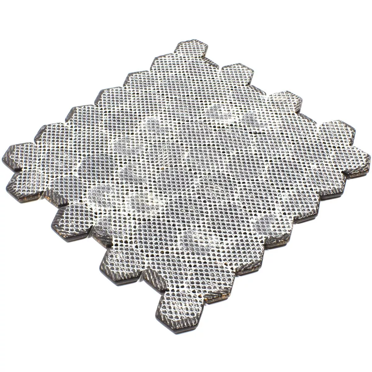 Prøve Glasmosaik Fliser Leopard Hexagon 3D Bronze