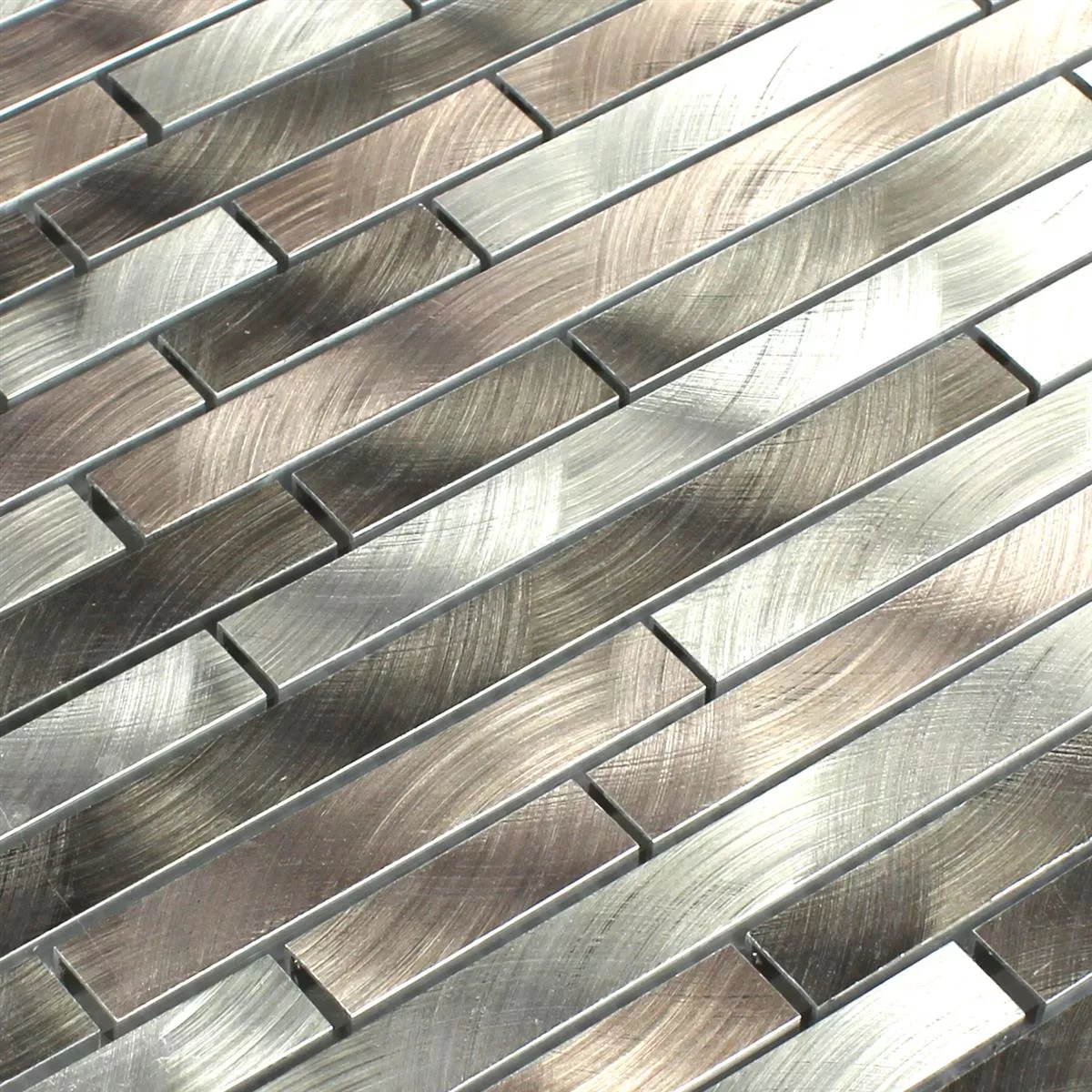 Mosaik Fliser Aluminium Metal Sahara Brun Mix