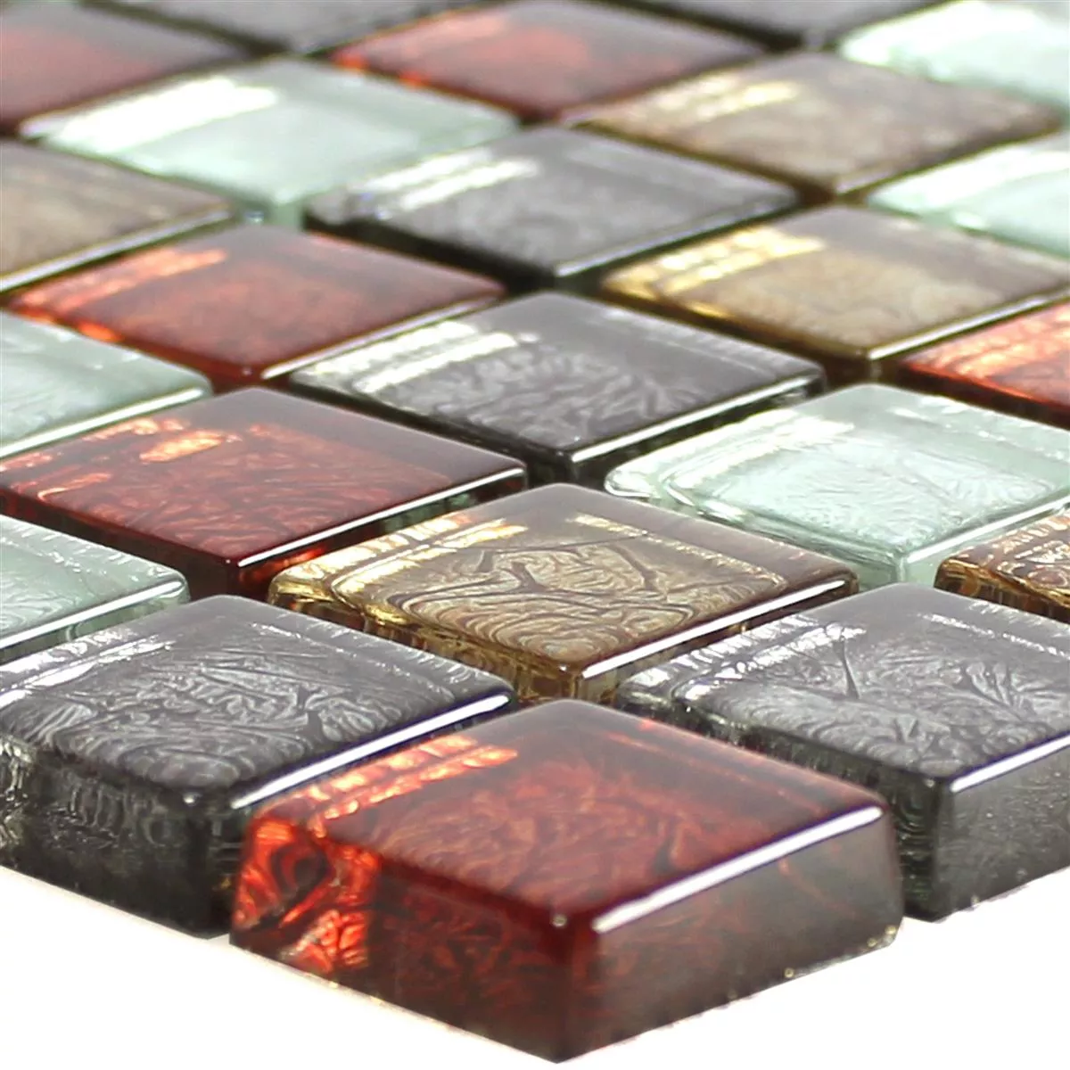 Glasmosaik Fliser Curlew Sort  Firkant 23 Glasmosaik Fliser Curlew Sort  Firkant 23