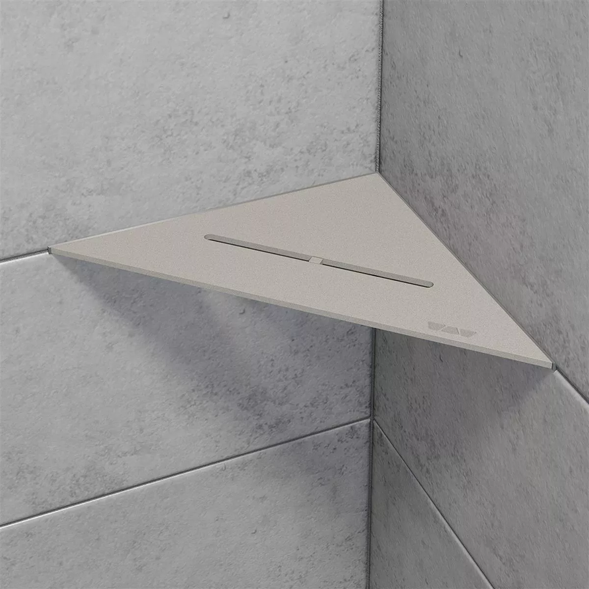 Brusehylde væghylde Schlüter trekant 21x21cm ren beige grå