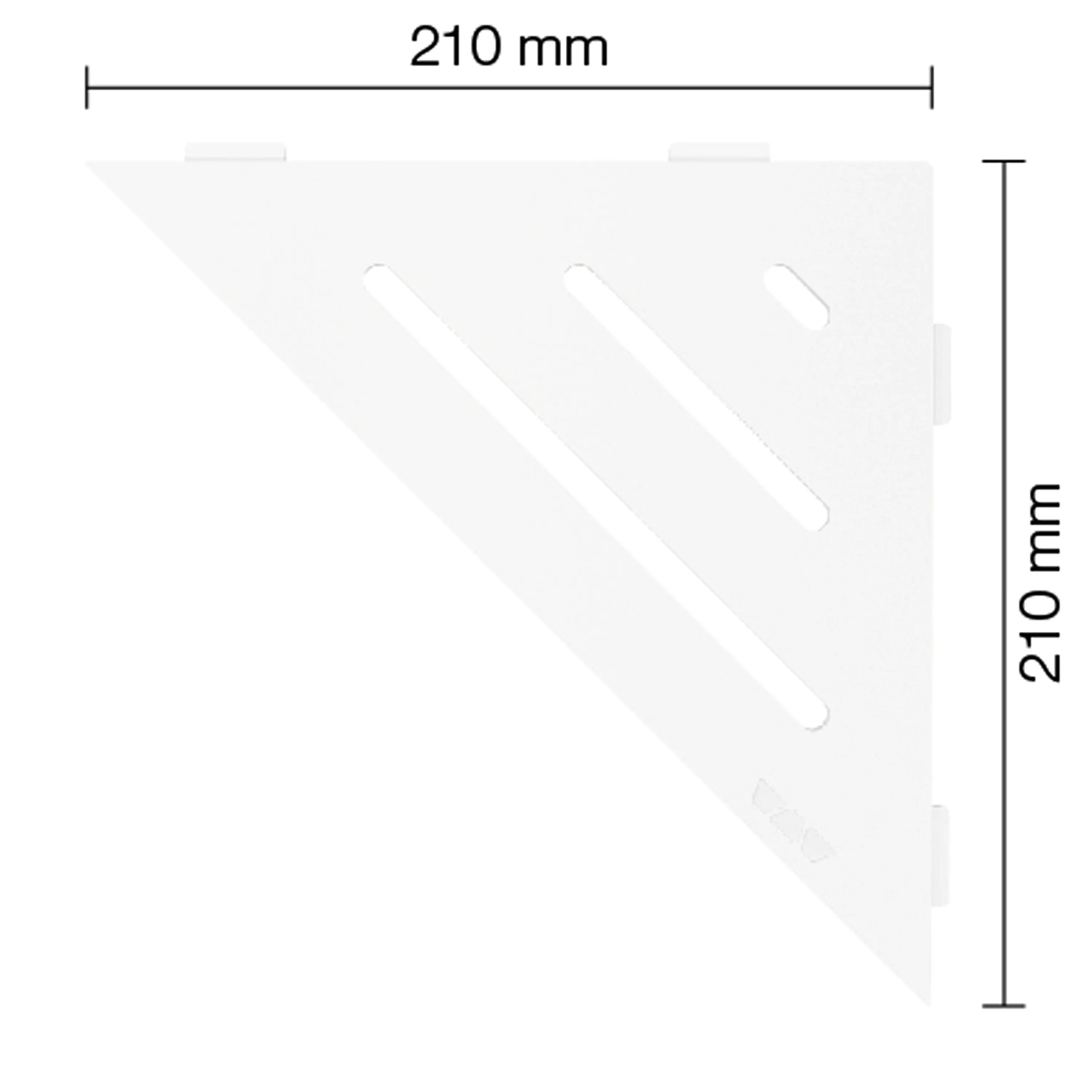 Væghylde brusehylde Schlüter trekant 21x21cm bølgehvid