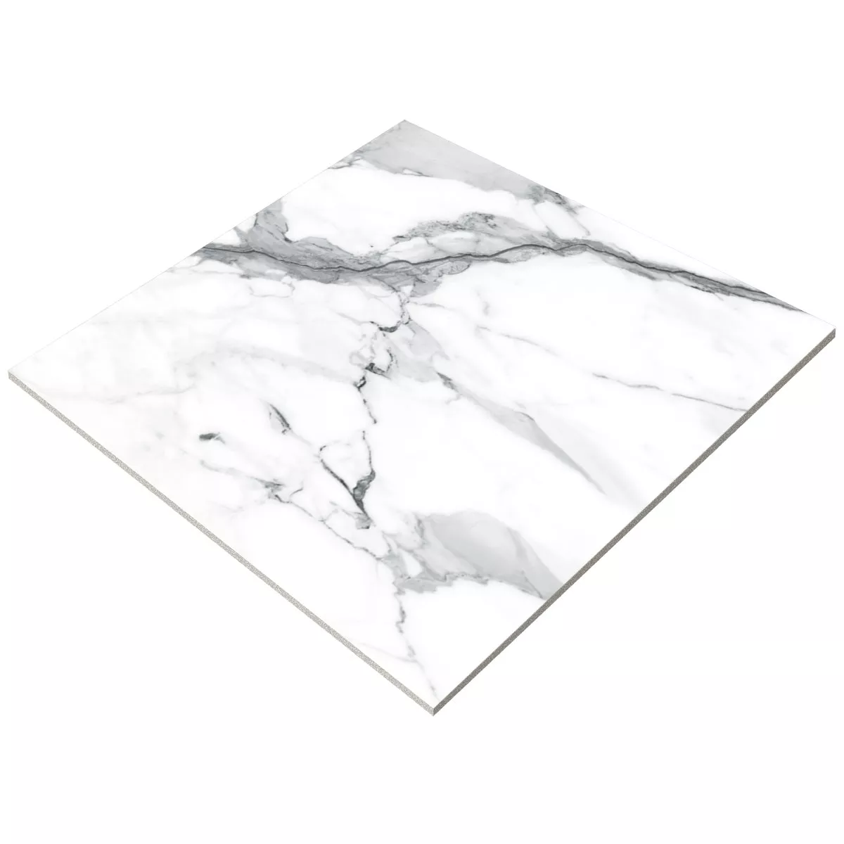 Gulvfliser Civita Marmor Optik Hvid Gra Poleret Strålende 80x80cm