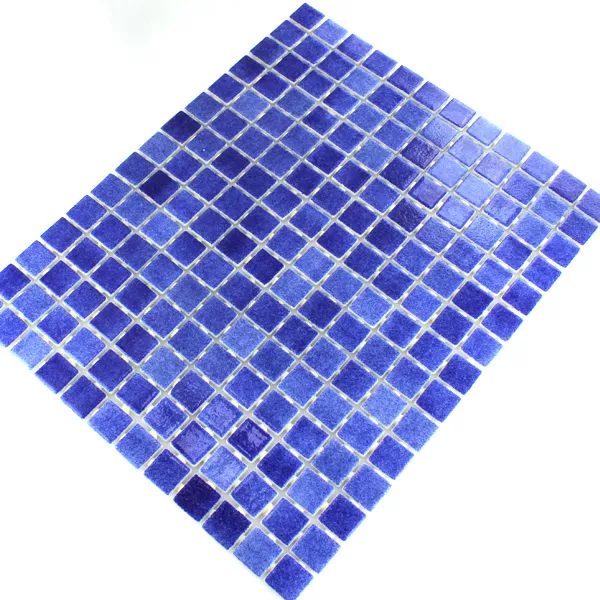 Prøve Glas Swimmingpool Mosaik  Mørkeblå Mix