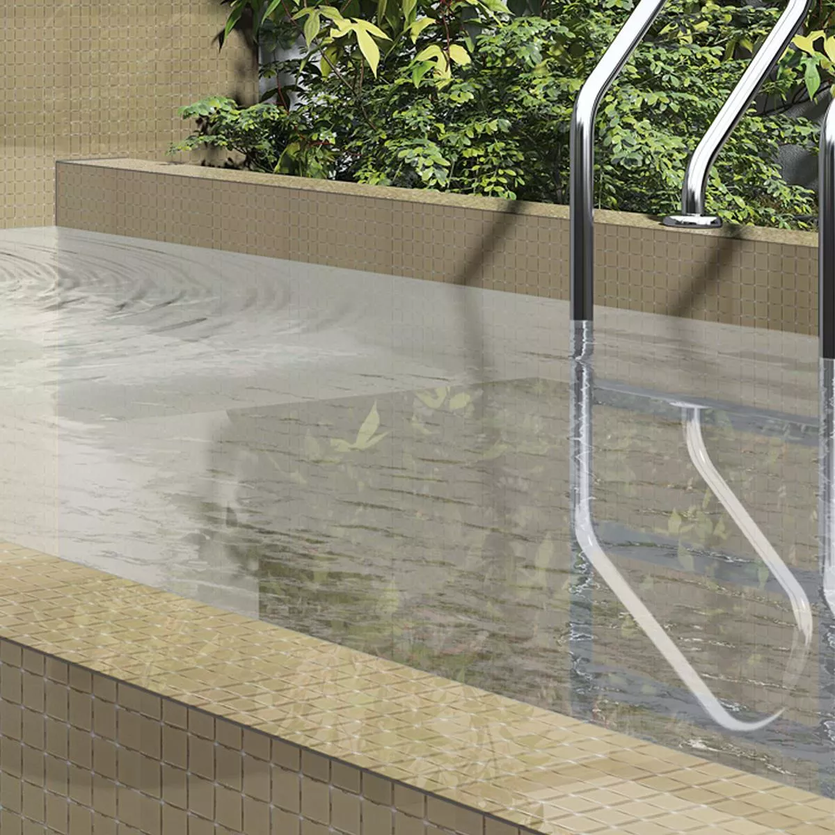 Glas Swimmingpool Mosaik Venetia Beige