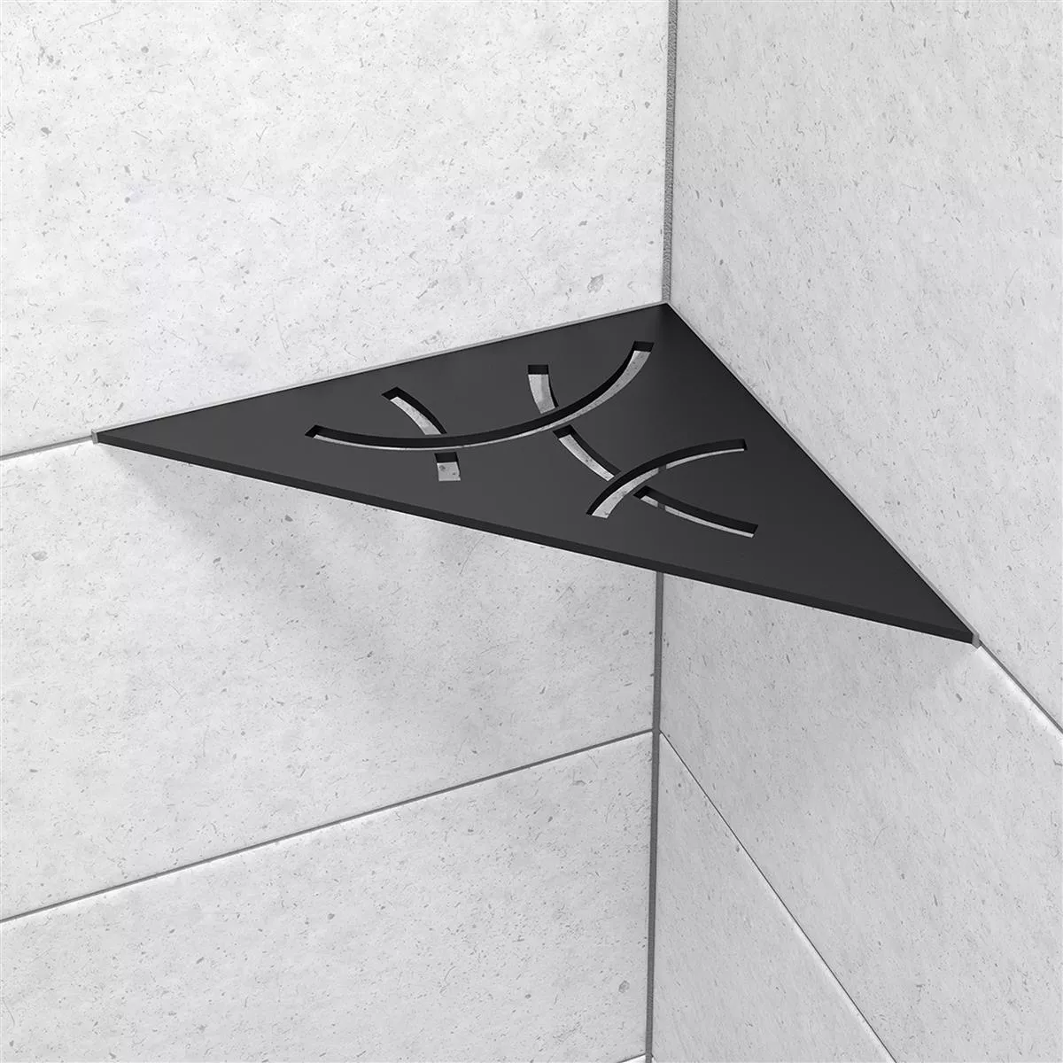 Schlüter væghylde trekant 21x21cm Curve grafitsort mat