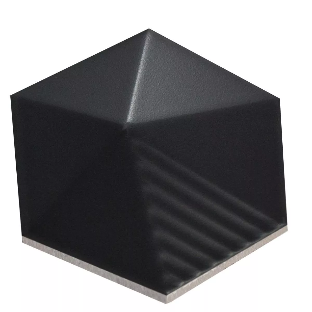 Vægfliser Rockford 3D Hexagon 12,4x10,7cm Sort Måtte
