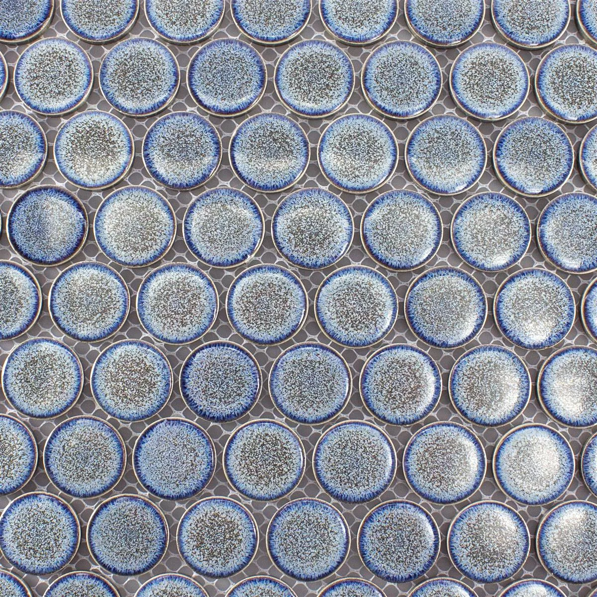 Keramik Knopp Mosaik Fliser Mission Blågrå