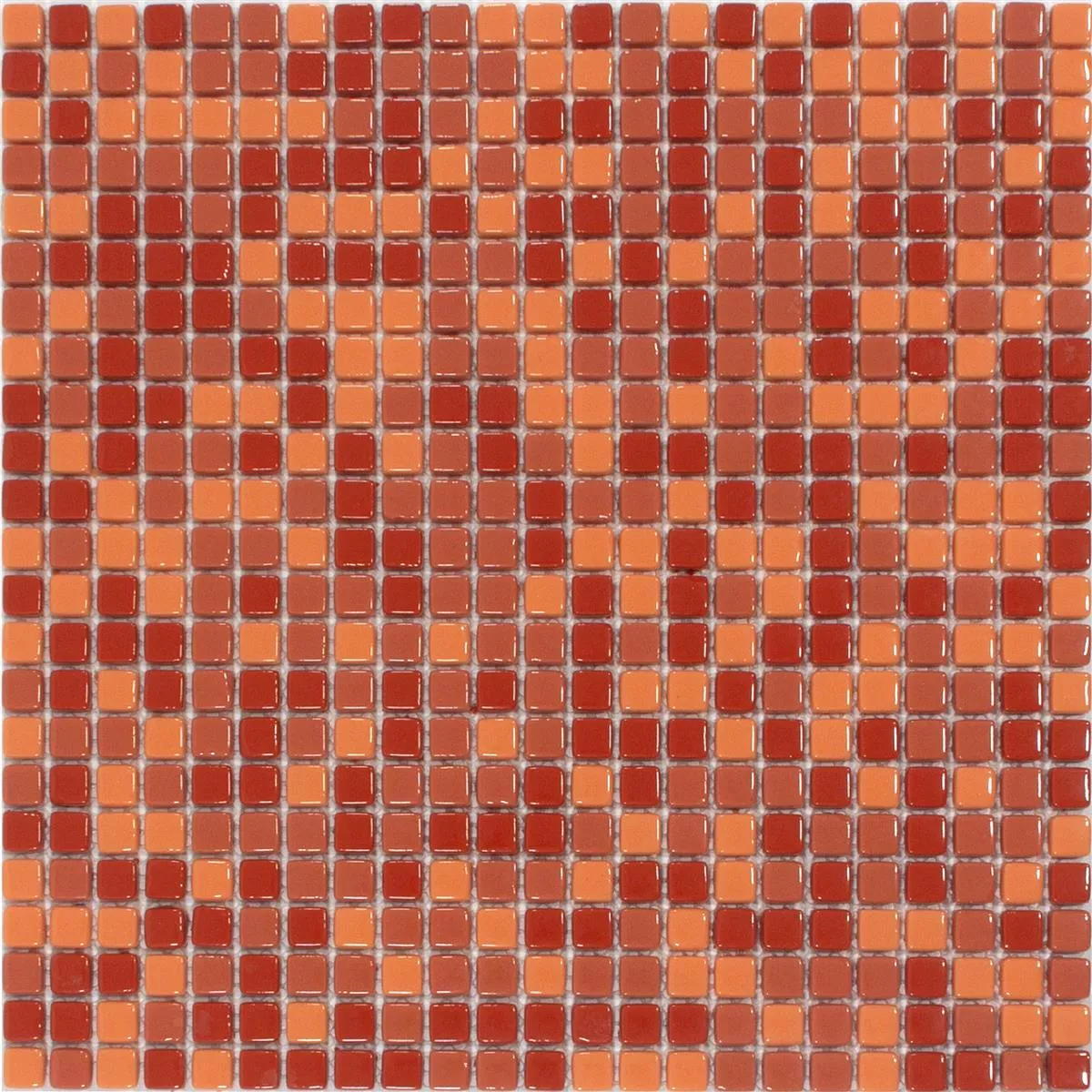Prøve Glasmosaik Fliser Delight Rød-Appelsin Mix