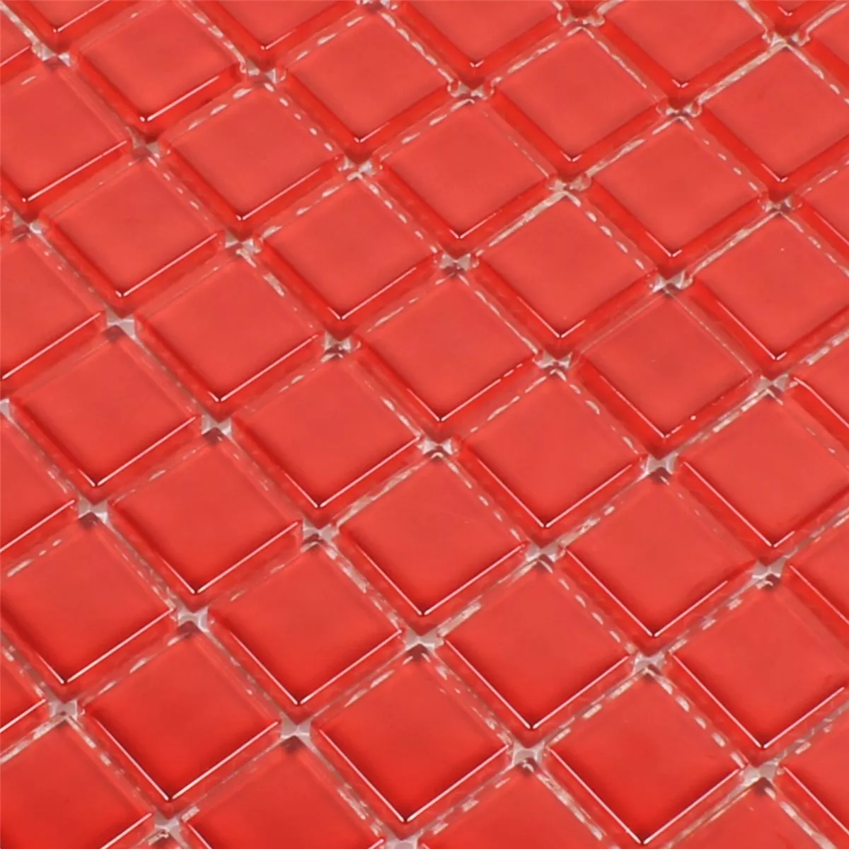 Mosaik Fliser Glas Rød Uni