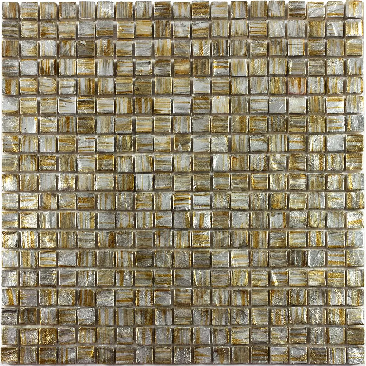 Prøve Natursten Mosaik Fliser Honeylake Guld Sølv
