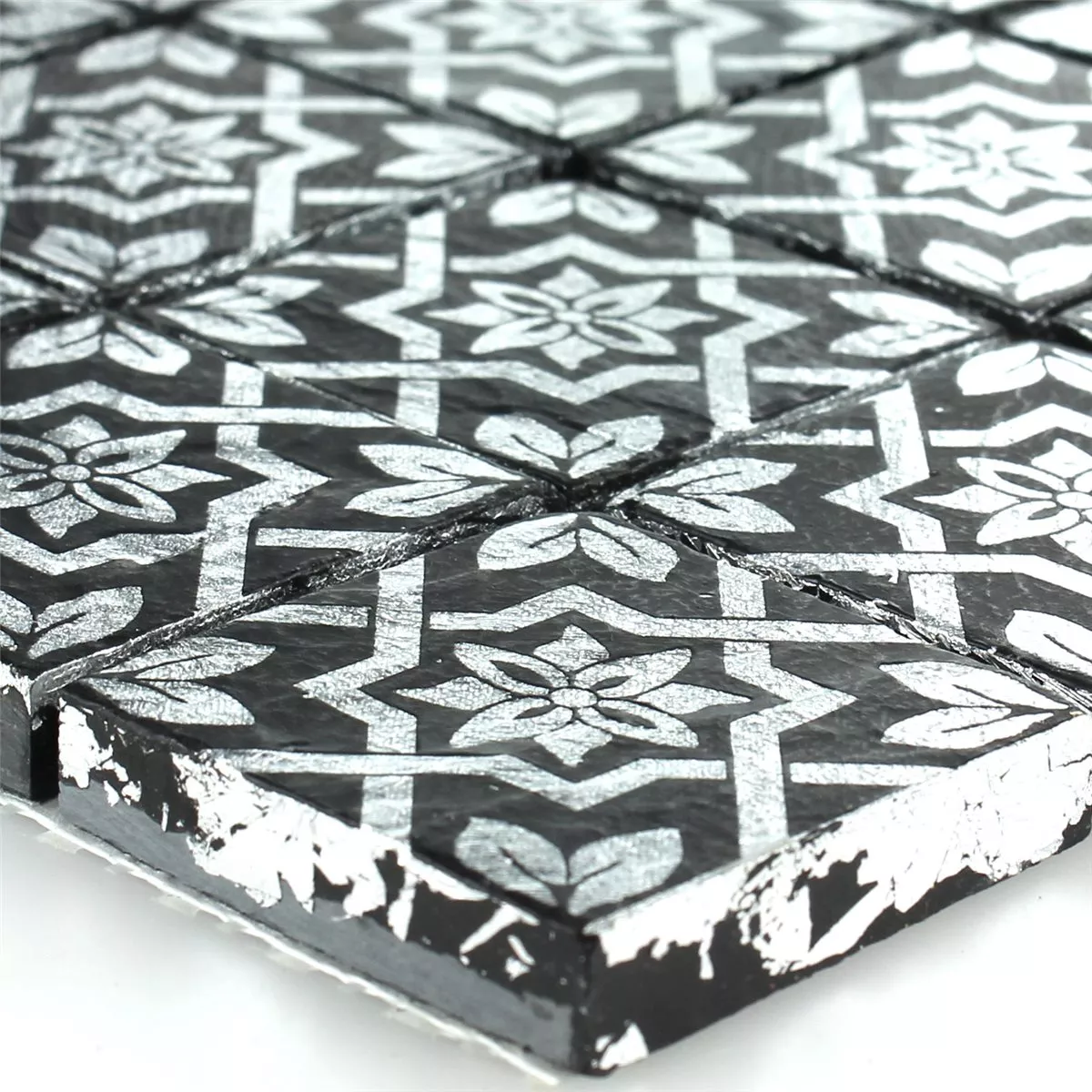 Skifer Porcellanato Mosaik Fliser Platin Sort Skifer Porcellanato Mosaik Fliser Platin Sort