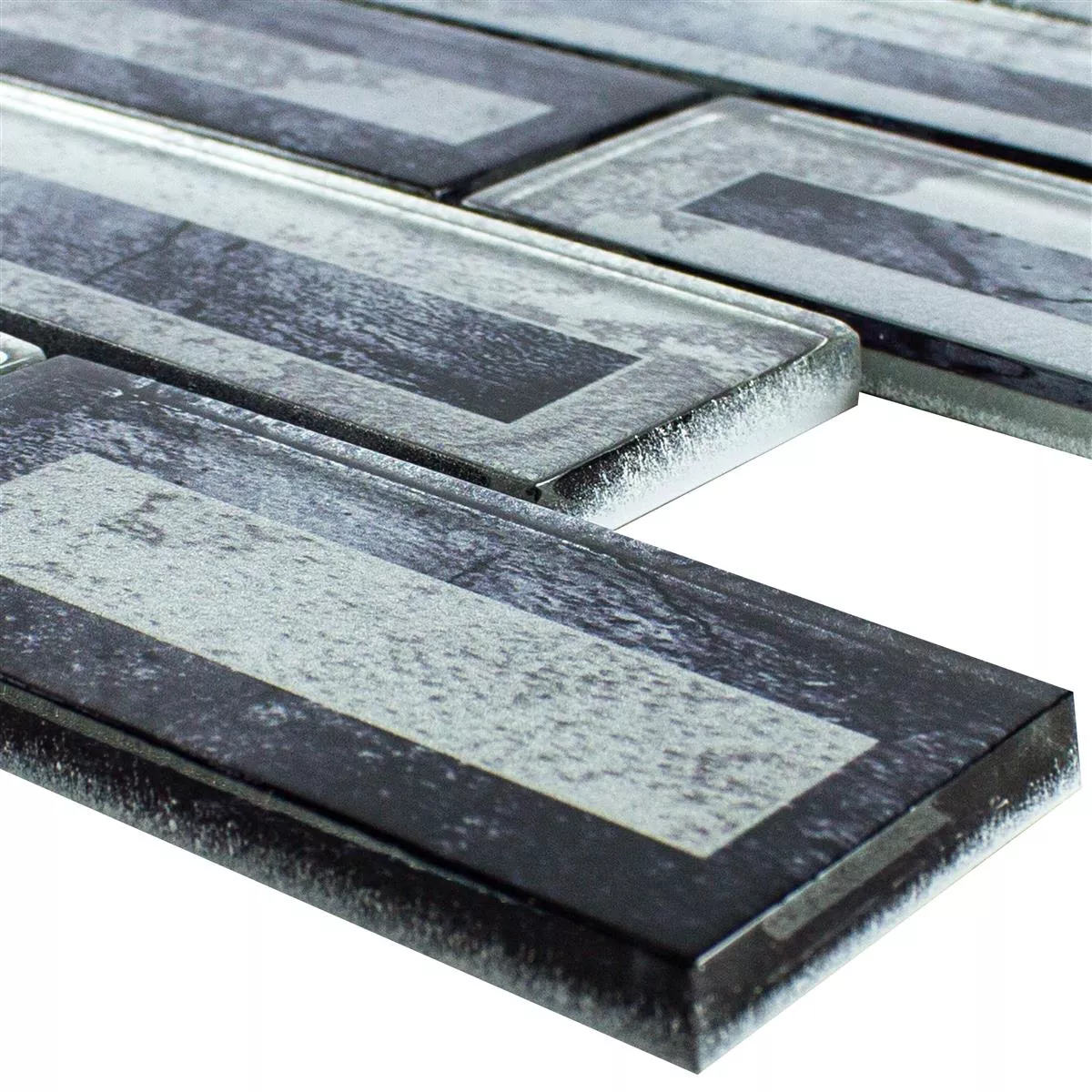 Glasmosaik Fliser Romans 2D Effekt Sort Glasmosaik Fliser Romans 2D Effekt Sort
