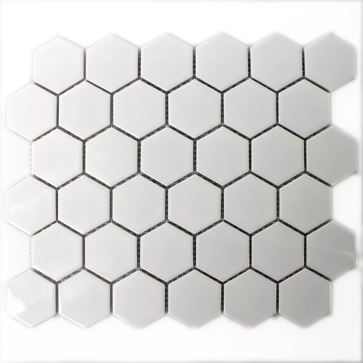 Prøve Mosaik Fliser Keramik Hexagon Hvid Måtte