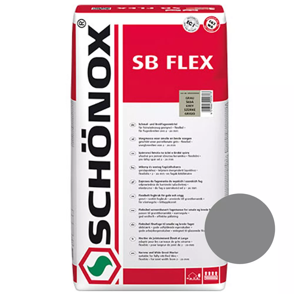 Schönox SB Flex Mortar Grey - Porcelæn & Stentøjsfuger (15 Kg)