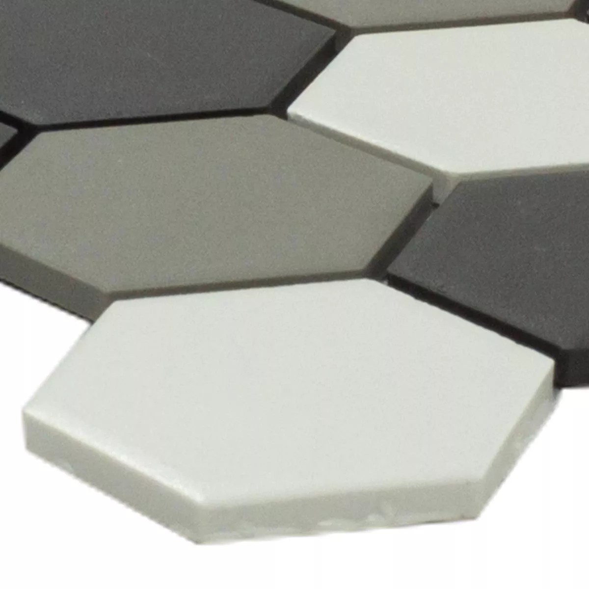 Keramik Mosaik Fliser Hexagon Bern Sort Hvid