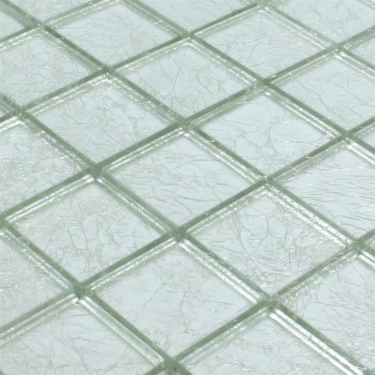 Mosaik Fliser Glas Lucca Sølv 48x48x8mm
