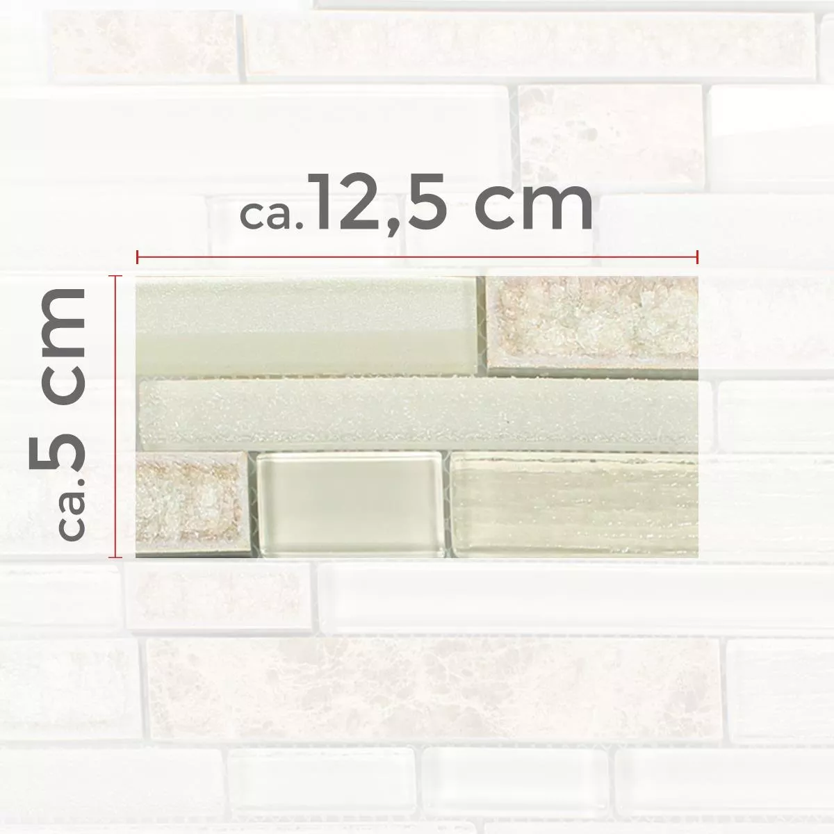 Prøve Glas Natursten Keramik Mosaik Kozan Beige