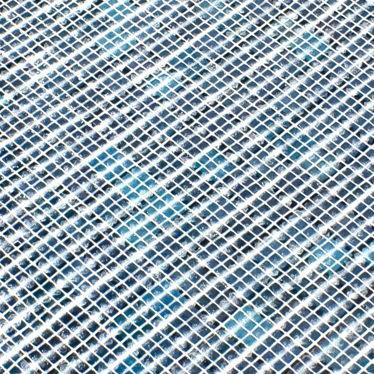 Glasmosaik Fliser New River Azur Blå Mix
