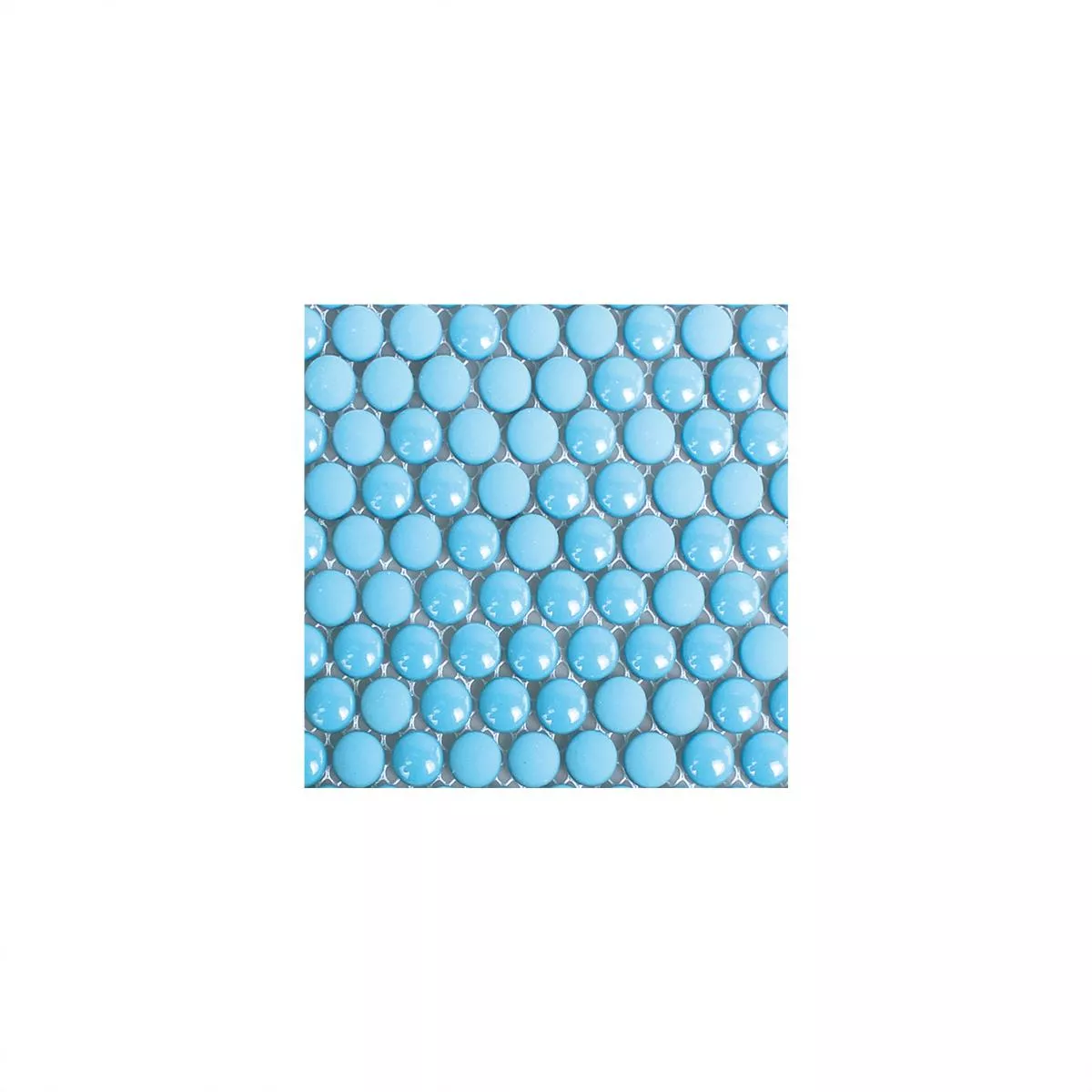 Prøve Glasmosaik Fliser Bonbon Rund Eco Blå