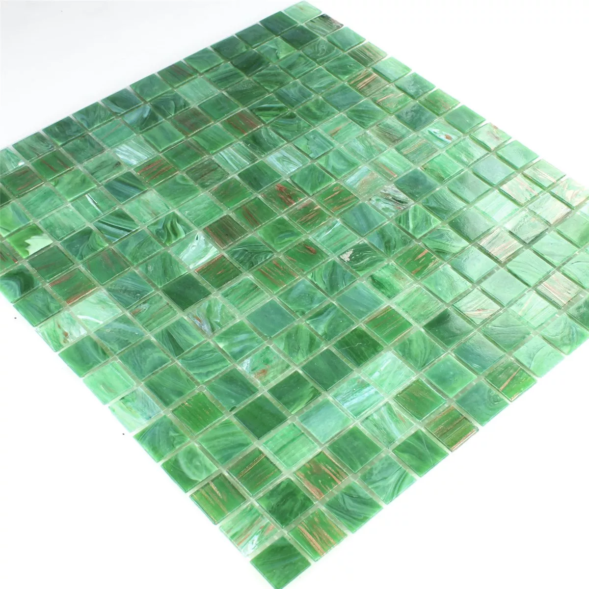 Glas Effekt Mosaik Fliser Guld Star Grøn