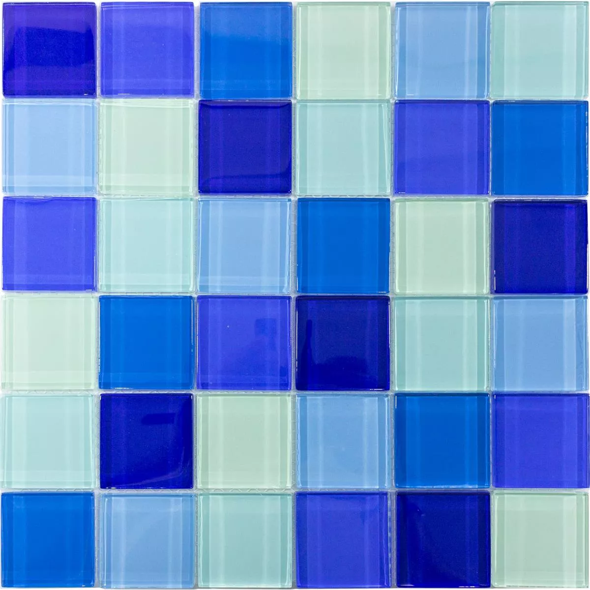 Glasmosaik Fliser Glasgow Blå Mix